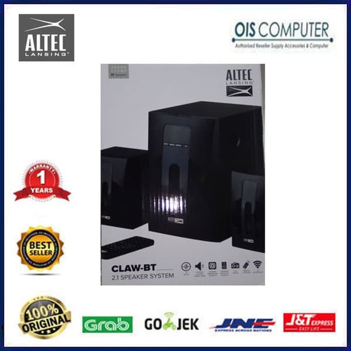 Altec Lansing CLAW-BT 2.1 Bluetooth Speaker System Claw BT MR33158 - Black