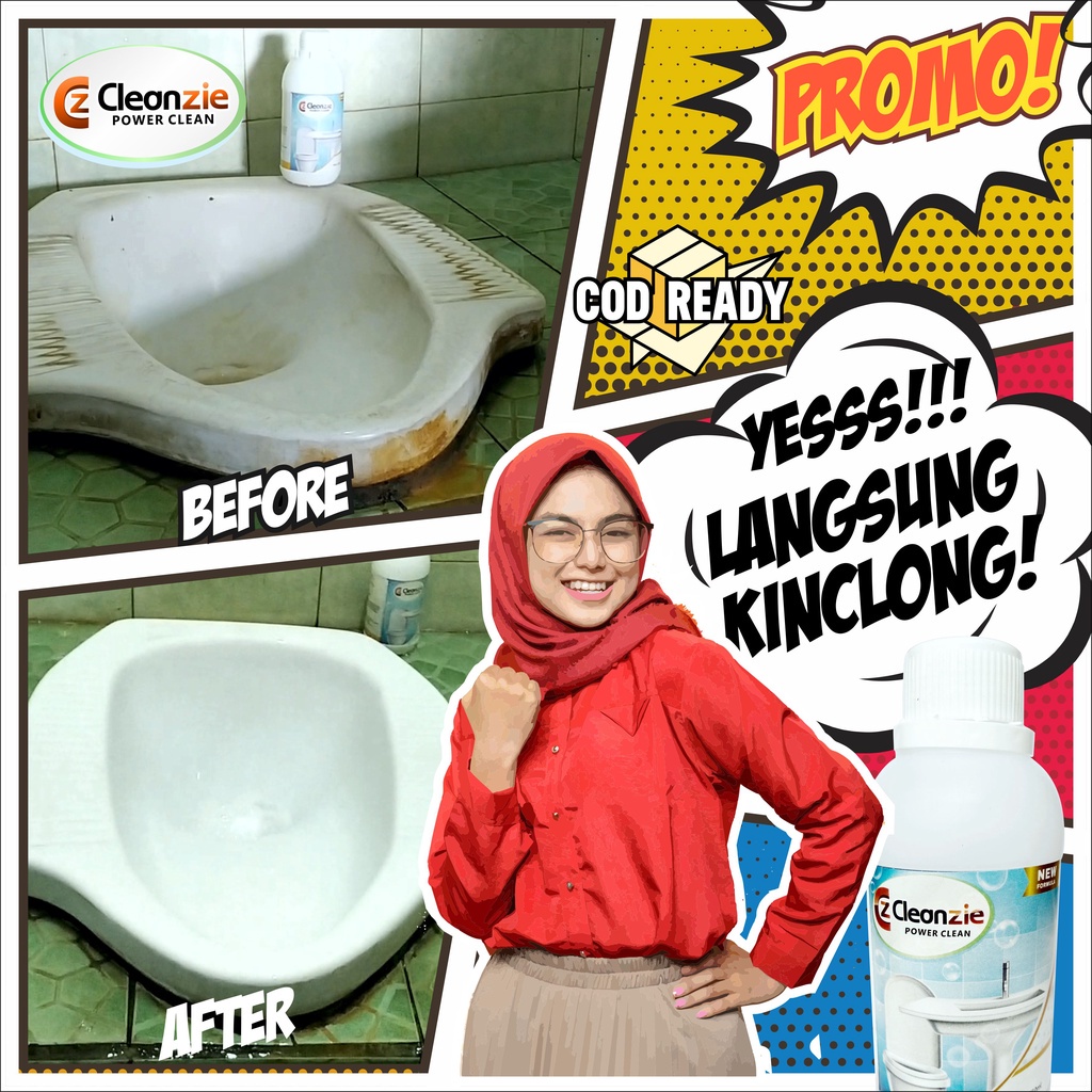 Cairan Pembersih Kerak Keramik Porselen noda Membandel Kamar Mandi Paling Ampuh Cleanzie Power Clean