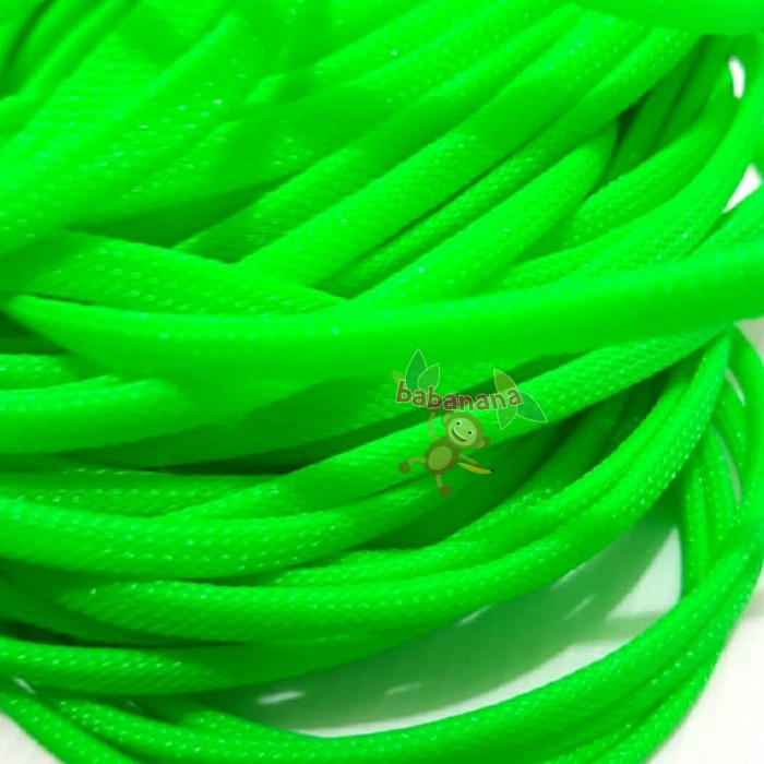 Pembungkus Kabel 10 mm Hijau Cable Sleeve braided nylon