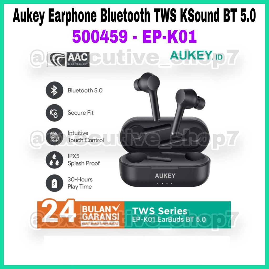 Aukey Earphone Bluetooth TWS KSound Bt 5.0 - 500459 - EP-K01
