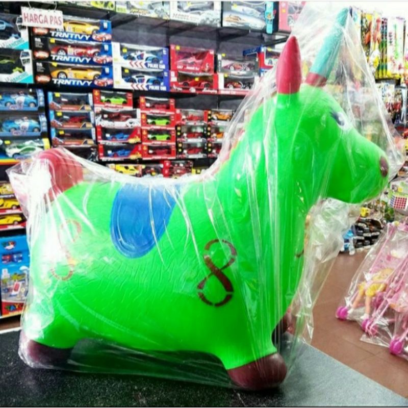 jumping animal kuda kudaan karet mainan anak