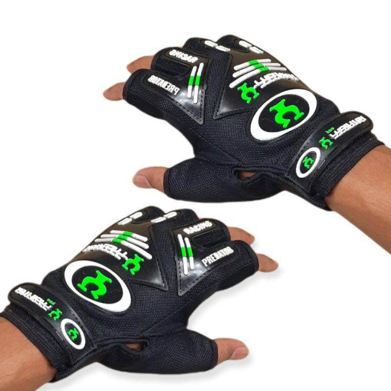 Sarung Tangan Predator Half Finger/ Sarung Tangan Predator  Telapak Kulit Motor