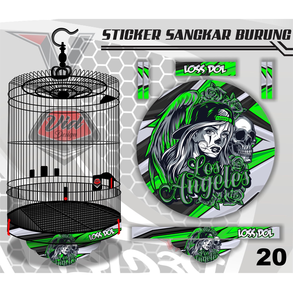 STICKER SANGKAR BURUNG / DECAL TEBOK MURAI BULAT / EBOD JAYA NO 1,2,3 GRAFIS