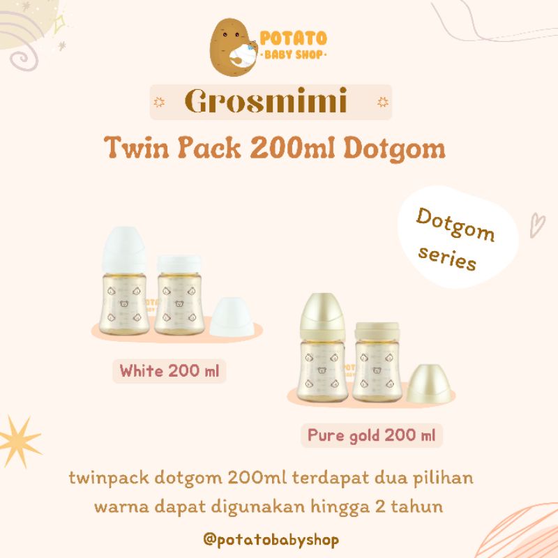 Grosmimi - Feeding Bottle TwinPack &amp; 1 Pack 200ml 300ml Bear / Cherry