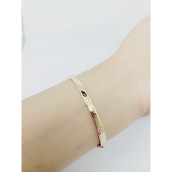 GELANG TANGAN PERAK 925 ASLI LAPIS EMAS /GELANG CART*R BANGLE POLOS /GELANG ASLI SILVER/ PERHIASAN GELANG FASHION WANITA