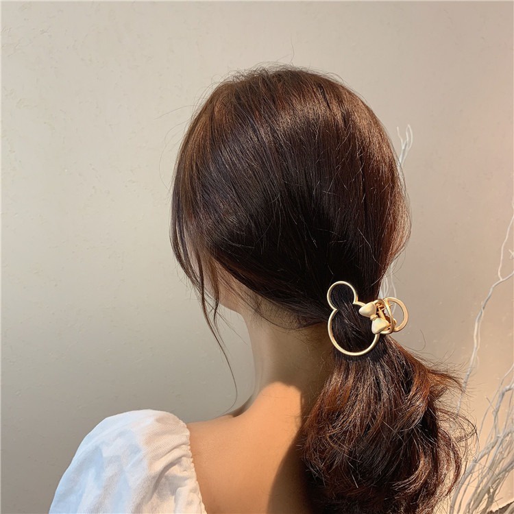 Jepit Rambut Anak Dewasa Perempuan Korea Logam Motif Karakter Warna Emas Perak Gold Silver Jedai Korea Alloy Hair Claw Clips