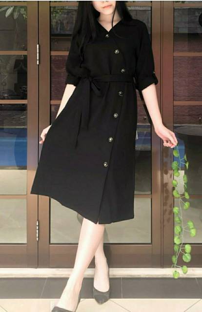 DRESS ICHIKO NS/DRESS WANITA BAHAN MOSSCREPE