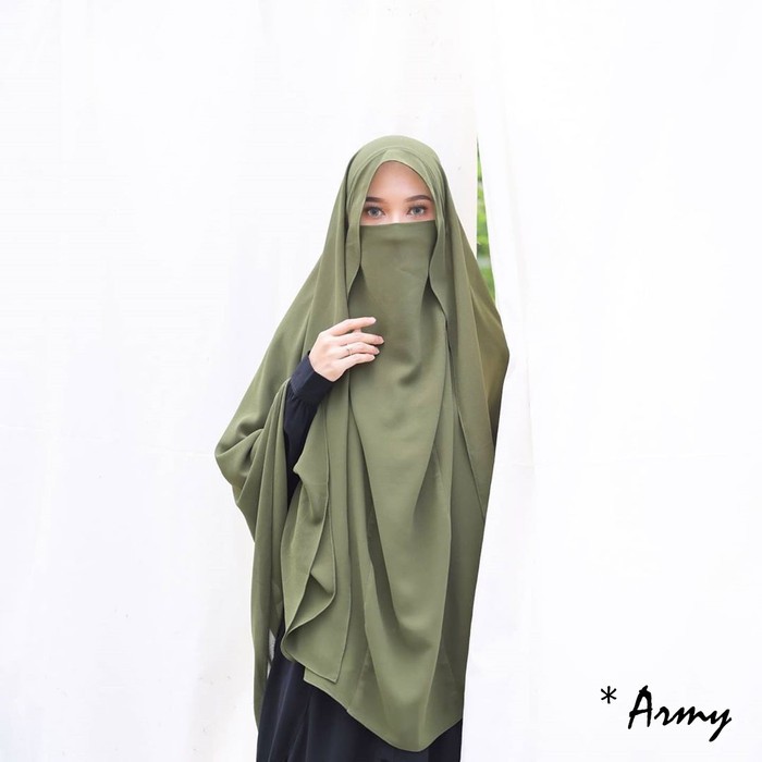 Jual Jilbab Instan Khimar Syari Cadar Tali Siti Khadijah Niqab Jumbo Wanita Muslimah Hijab 9633