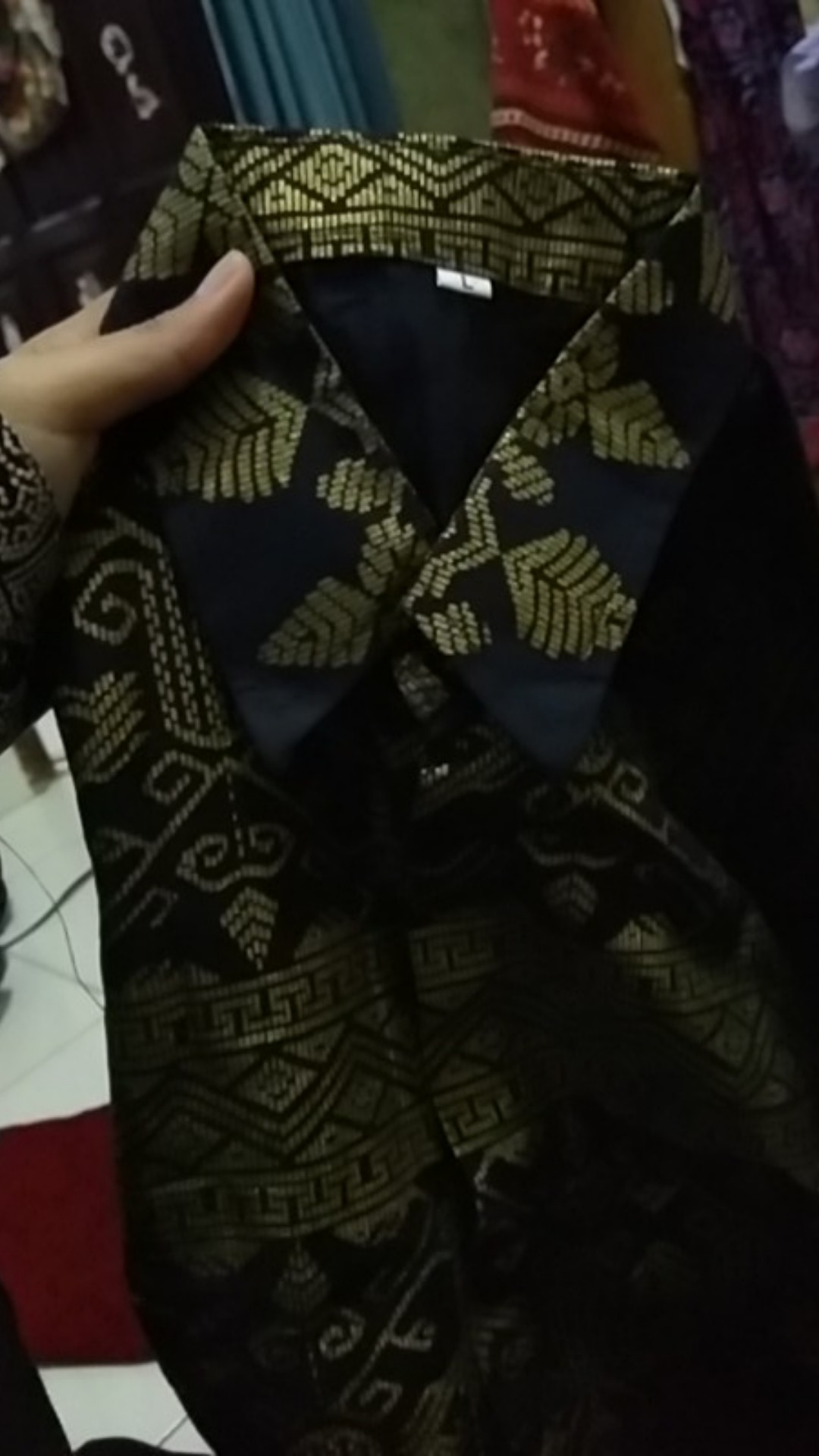 Kemeja Batik Pria Lengan Panjang Size M L Xl Xxl  Bswart Batik Hrb026 Kenongo Hem Panjang Padi