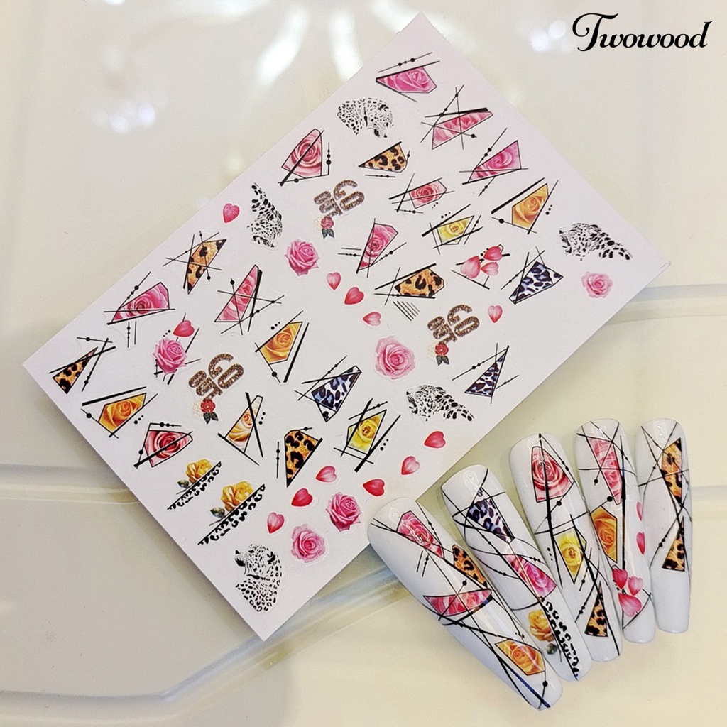 12 Pcs Stiker Kuku Motif Bunga Butterfly 2D Untuk Manicure