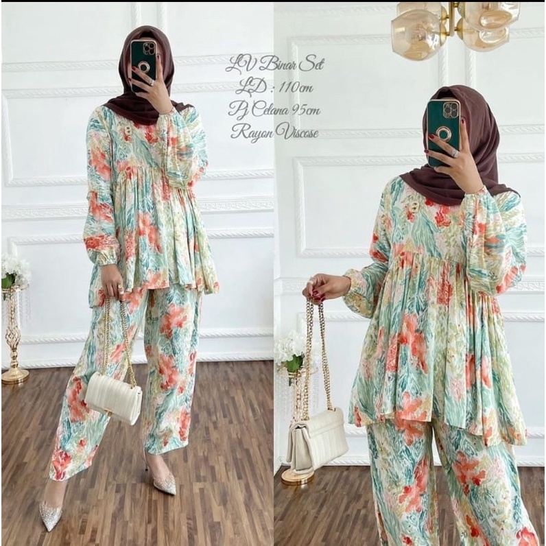 (RPA) ONE SET ARMYDO DAILY KEMEJA OVERSIZE BLOUSE BUSUI RAYON UNIQLO