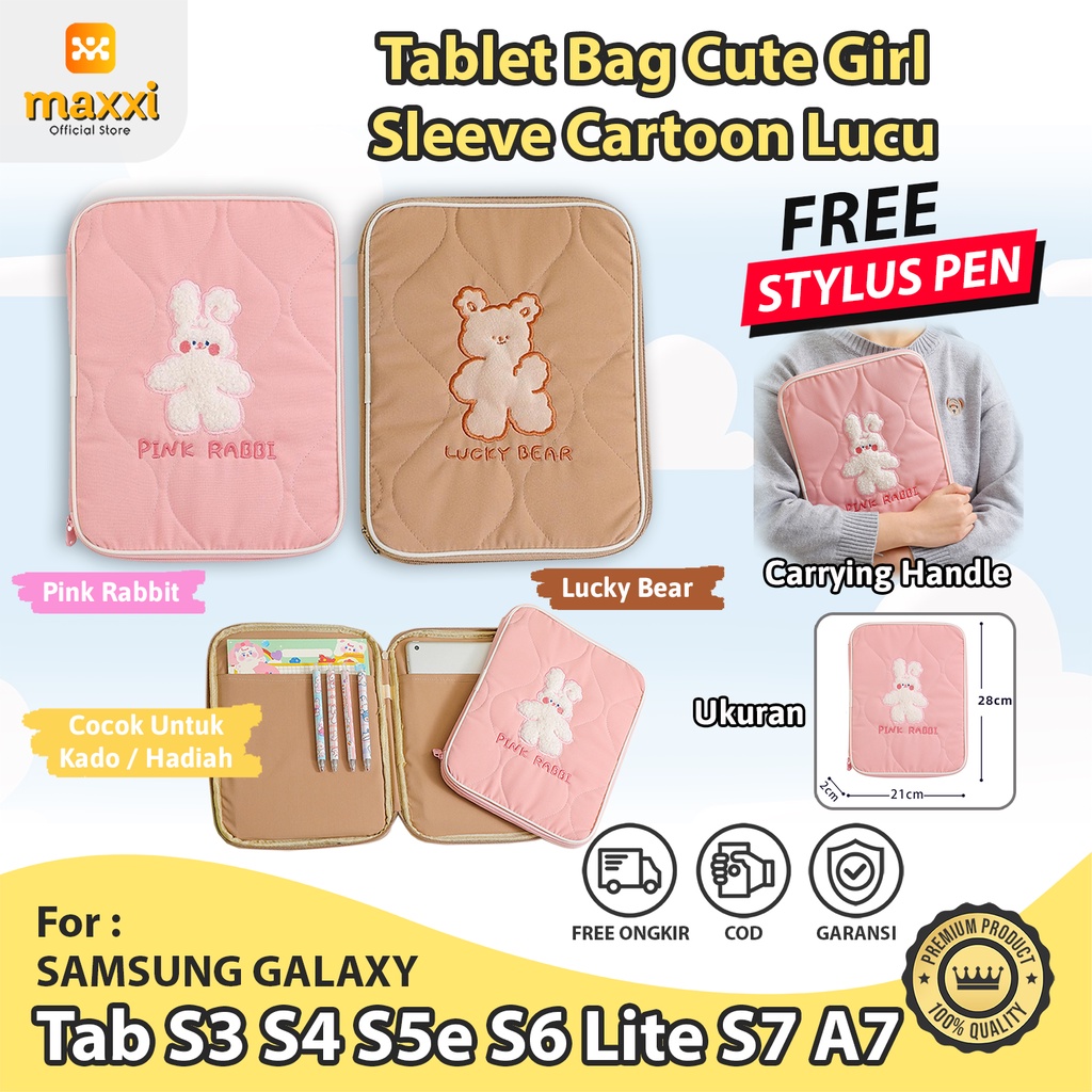 Samsung Tab S3 S4 S5e S6 Lite A7 S7 Sleeve Cute Tas Tablet Soft Case Casing Cover