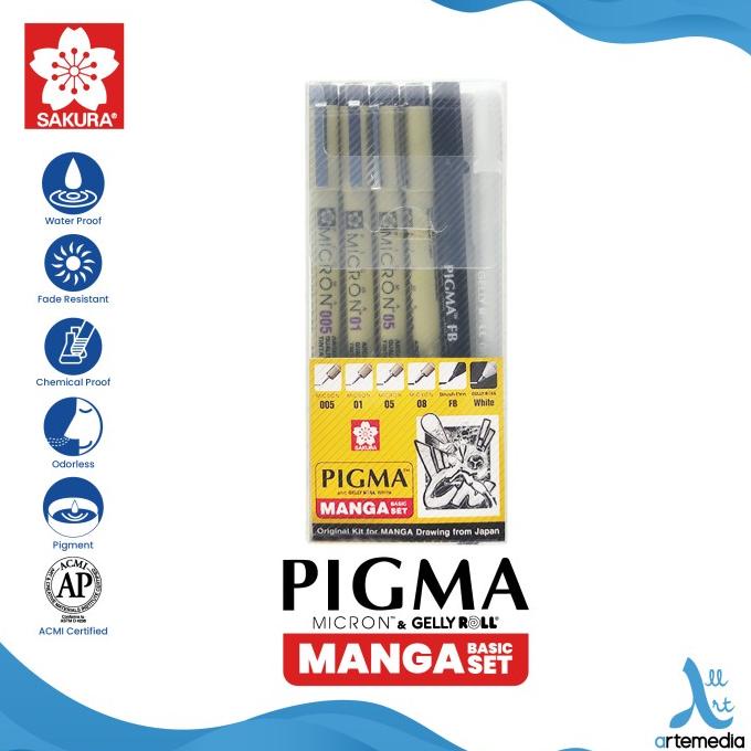 

Drawing Pen Sakura Pigma Micron Manga Basic Set Pulpen Gambar