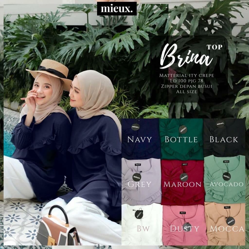 BRINA TOP, ATASAN GAUL KEKINIAN by MIEUX, BUSUI, ITY CREPE