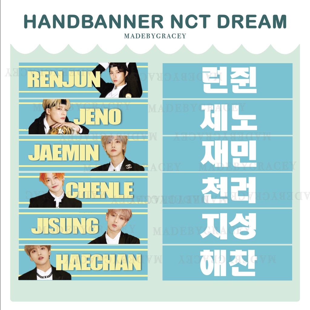 [PO] Hand Banner 2 Sisi Mini Slogan NCT Dream Murah Jaemin Renjun Haechan Jeno Chenle Jisung