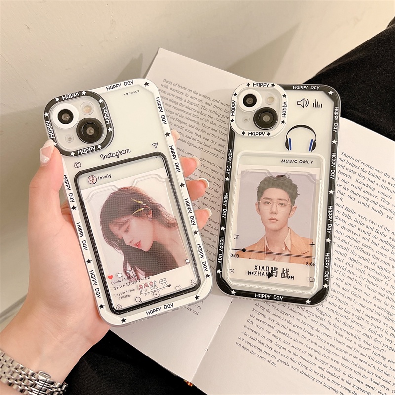 Soft Case Pelindung Lensa Transparan Motif headphone Untuk Iphone 12 13 Pro MAX 11 X XR XS MAX 7 8 Plus