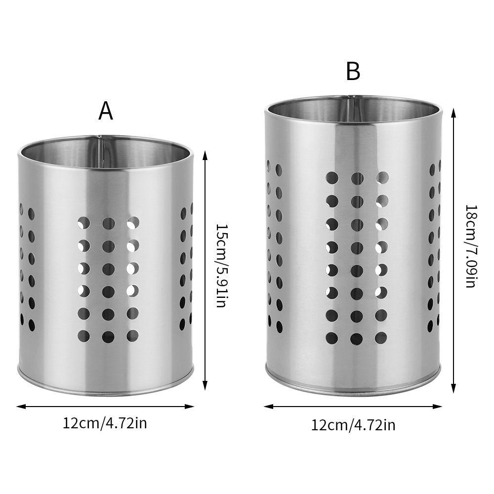 Solighter Cutlery Holder Stand Alat Penyimpanan Stainless Steel Keranjang Water-Logging Rumah