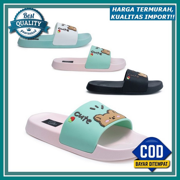 Sandal Slop Jelly Birken Korea Wanita Ban Ikat Silang Tali 2 Sol Tebal Empuk Keren Cantik Import Mok