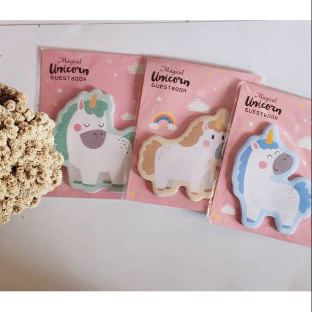 

Sticky Note lucu bentuk unicorn untuk hiasan buku dan catatan