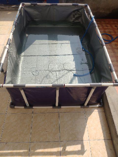 Terpal Kolam Ikan + Rangka [ Satu Set ] Model Slot Paralon Ukuran 150x100x50cm Original A15 Korea