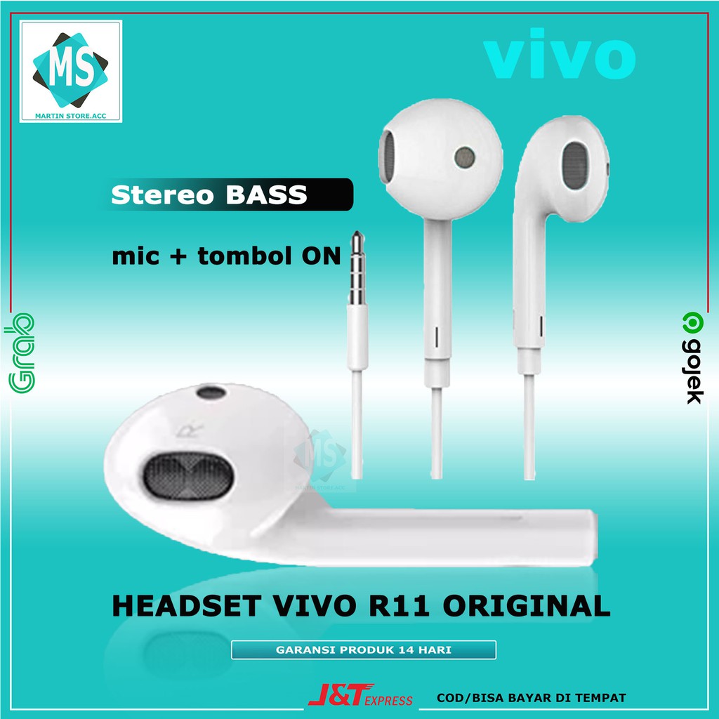 HEADSET VIVO ORIGINAL R11-EARPHONE VIVO ORIGINAL R11