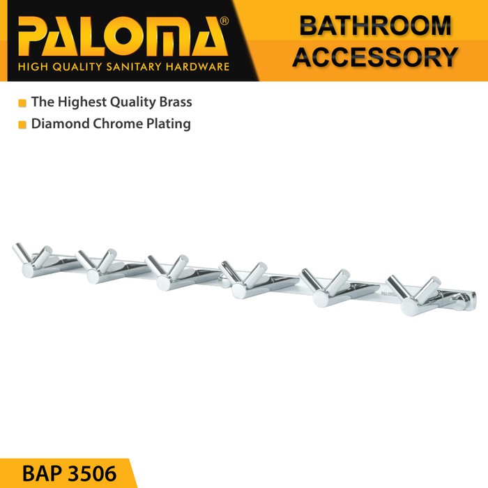 PALOMA BAP 3506 Kapstok Gantungan Baju Handuk Rak Hanger Mandi 12 Kait