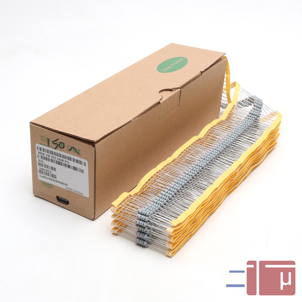 x10 Resistor 150R 150 Ohm 1W Metal Oxide 5% Taiwan Kaki Tembaga