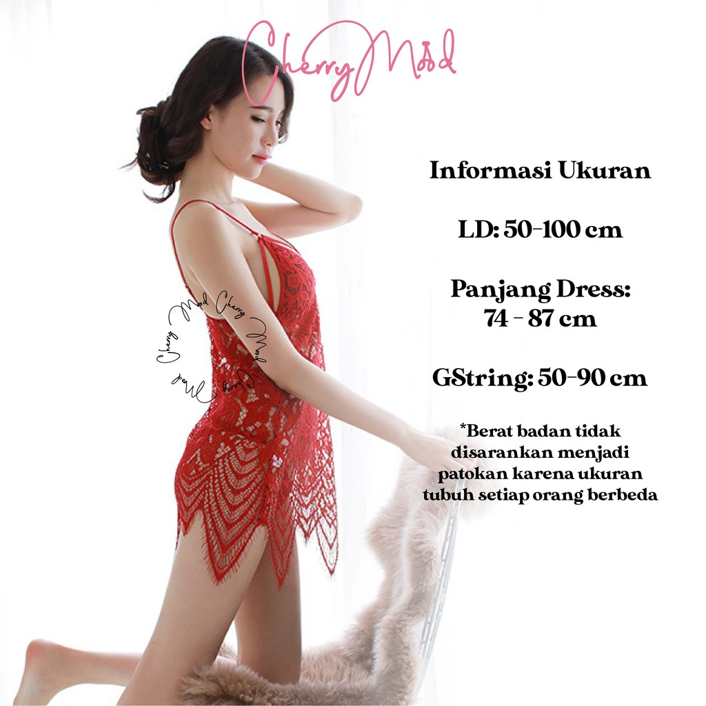 ASTER Lingerie Sexy Bahan Lace Transparan All Size Dress Wanita Baju Tidur Terbaru Piyama Kekinian Baju Dinas Depan Suami Sleepwear G-string Termurah Baju Malam Pertama Terbaru Pakaian Dalaman Wanita-2