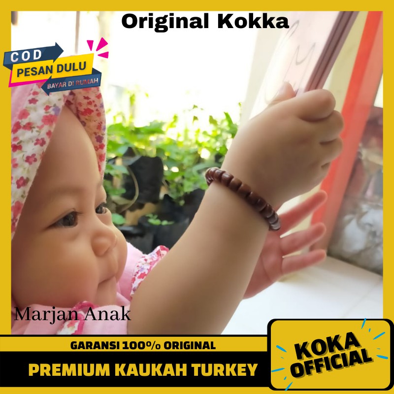 Gelang Kokka Motif Marjan Untuk Anak Usia 1-3 thn | Gelang Tasbih Gelang Kayu Kaukah koka kaokah