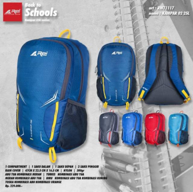 Tas Ransel Kampar 25L Tas Punggung Rei Original