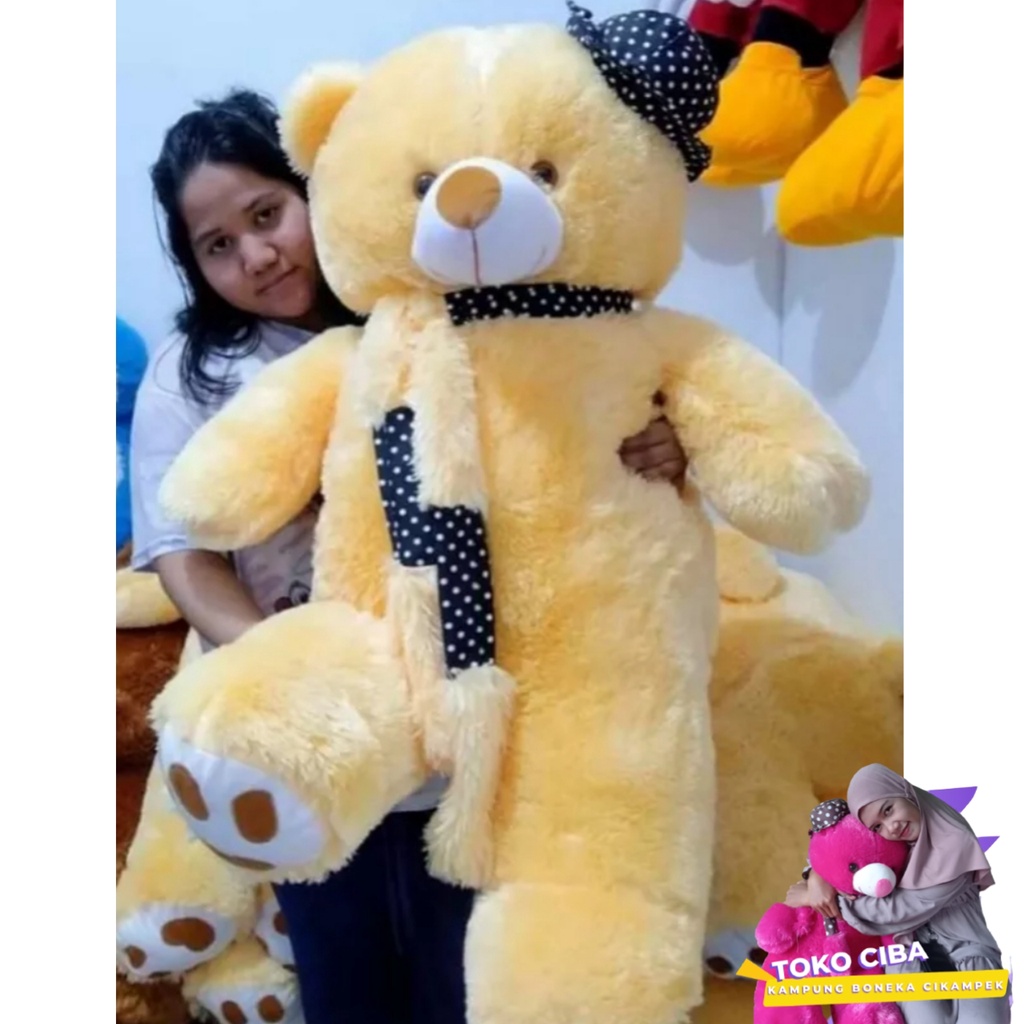 Boneka Bear Telapak Kaki Cossy Topi Giant Ukuran 1 Meter Boneka Tedy Bear Jumbo Boneka Tedy Bear Uku