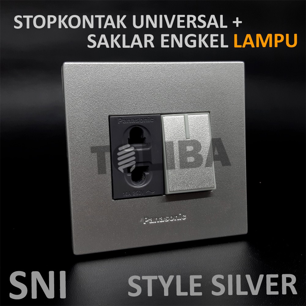 saklar engkel stop silver panasonic / saklar lampu stop kontak panasonic stopkontak silver universal