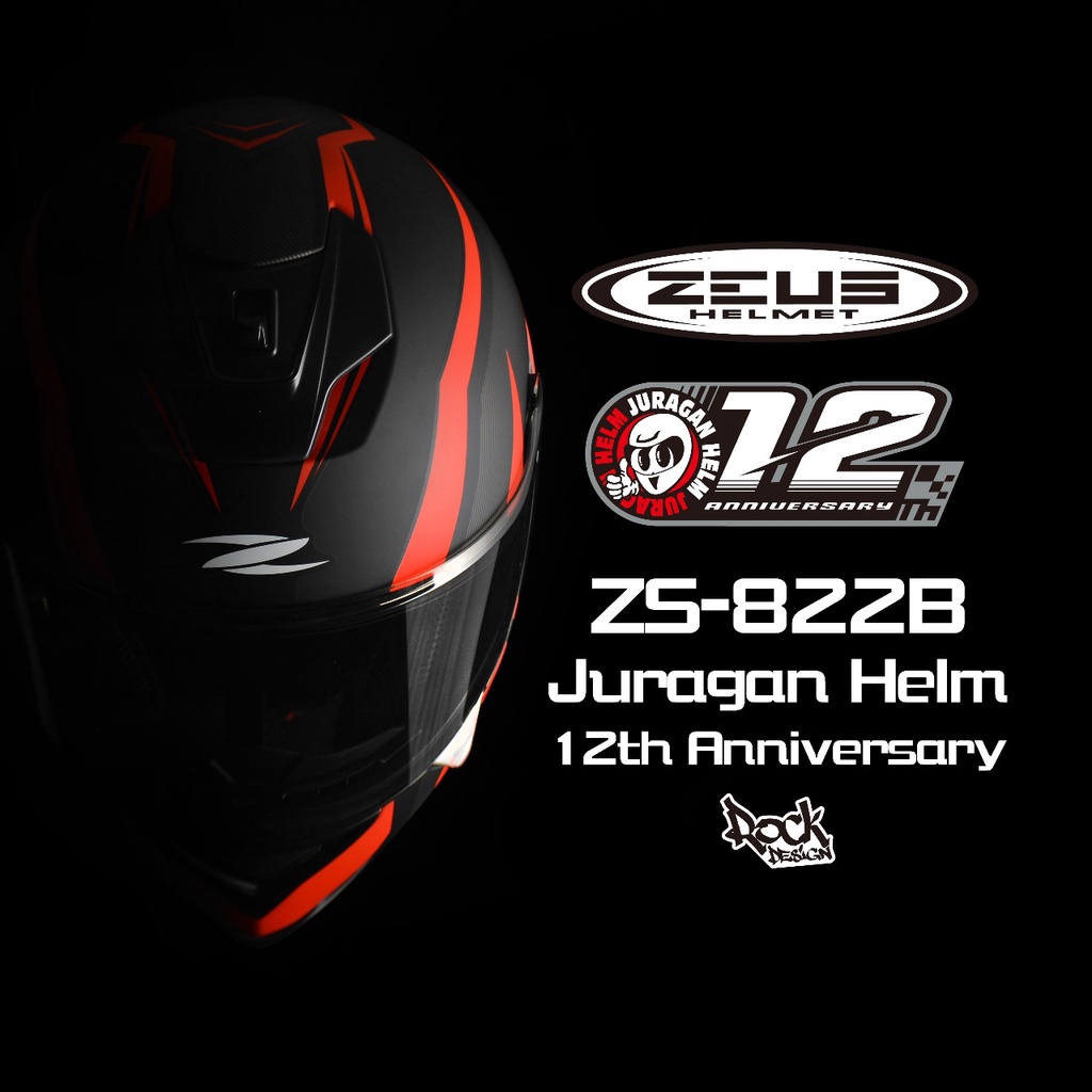 Zeus ZS822B JH 12th Anniversary Free Dark Visor 822B-3