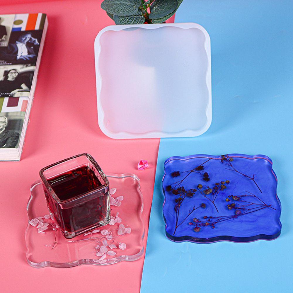 Lanfy Cetakan Coaster 12cm Untuk Epoxy Resin Square UV Resin Silicone Mold