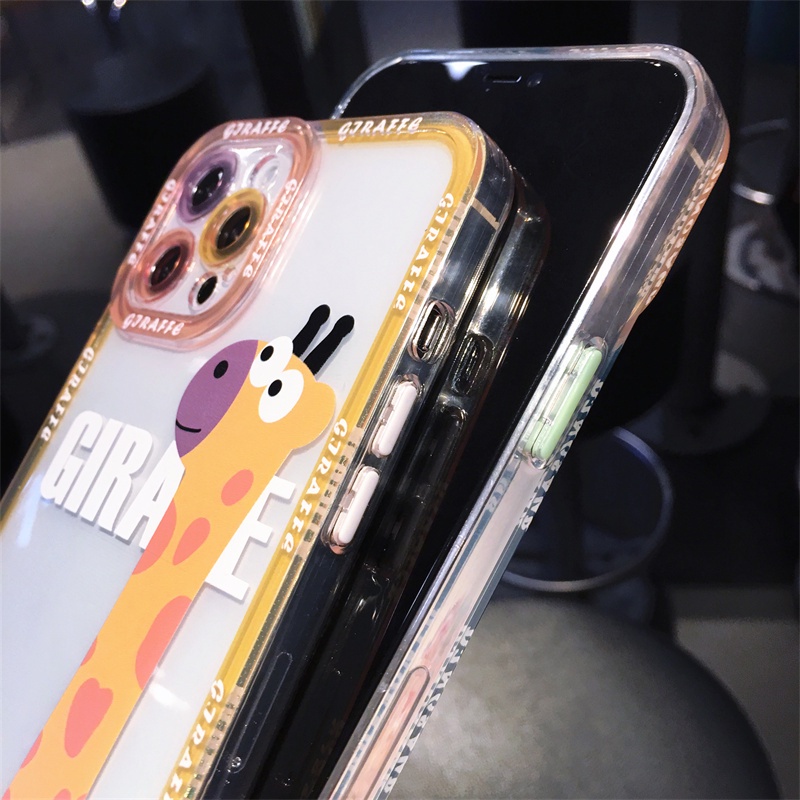 Soft case Pelindung Kamera Motif Kartun Jerapah Untuk iphone 11 pro max 13 12 pro max X Xs max XR 7plus 8plus 7 8 se2020