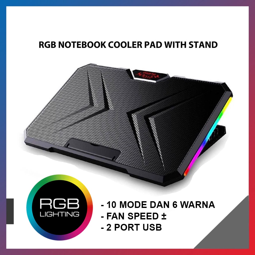 Coolingpad RGB Kipas Laptop RGB Coolingpad Pendingin Kipas Laptop RGB 2 Turbo Fan Relic YL19 Premium