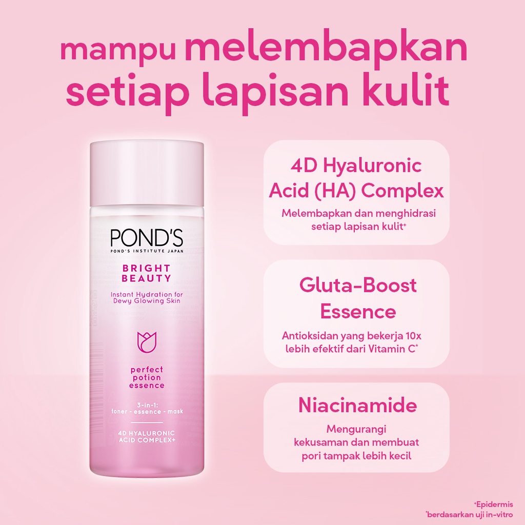 Ponds 3In1 Essence + Toner Perfect Potion Bright Beauty Hyaluronic Acid&amp;Niacinamide 50Ml