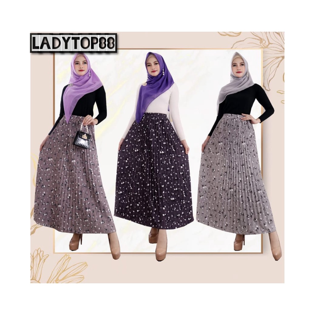 ROK PLISKET MOTIF BUNGA TERBARU // ROK MOTIF DANDELION SIZE DEWASA