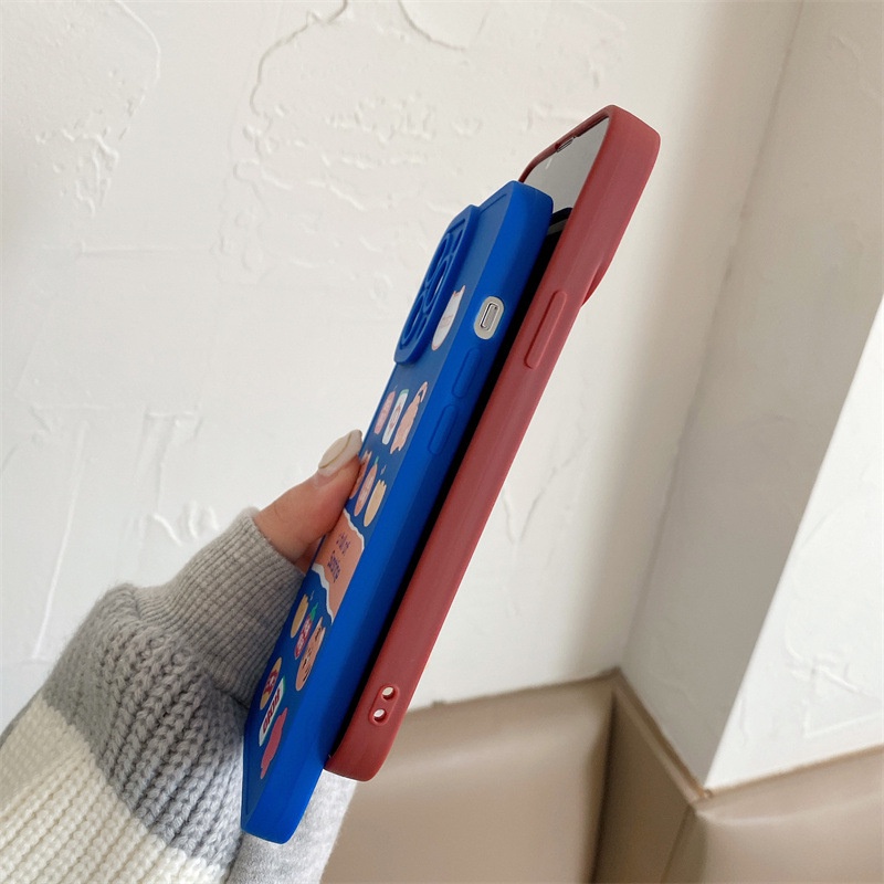 Soft Case Silikon Motif Kartun Harimau Warna Polos Untuk Iphone 7 8 PLUS X XR XS 11 12 13 MINI PRO MAX SE2 SE3