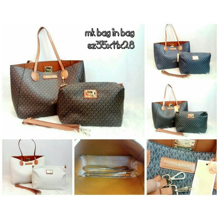 TAS MK TOTE SIGNATURE BAG IN BAG