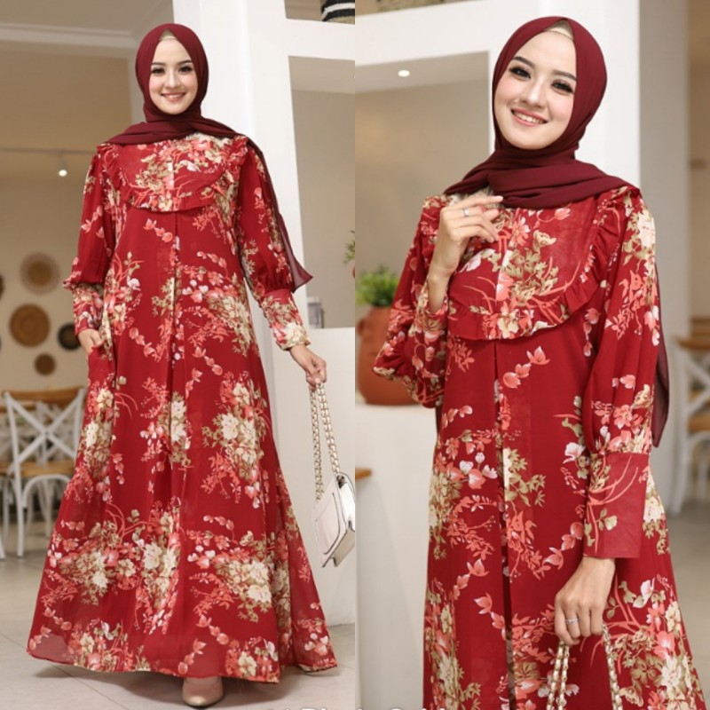 Gamis NONIE (maroon)  Original by ALDISA