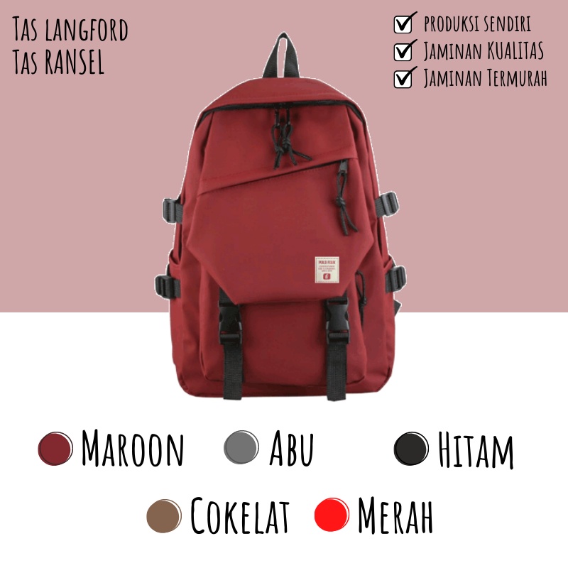 Tas Ransel Wanita - Sekolah Kuliah Kerja Traveling Model Baru Import Korea Fashion Kekinian Lokal Original Terbaru Murah Bagus Besar Multifungsi Stylish Backpack Punggung Bahu Unisex Perempuan Cewek