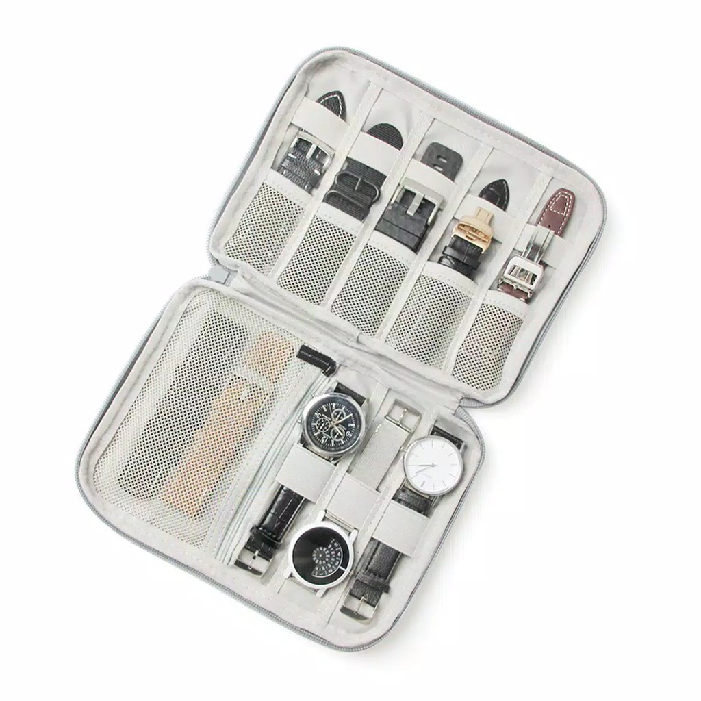 Strap watch Organizer Bag pouch Portable Travel Tas jam tangan charger