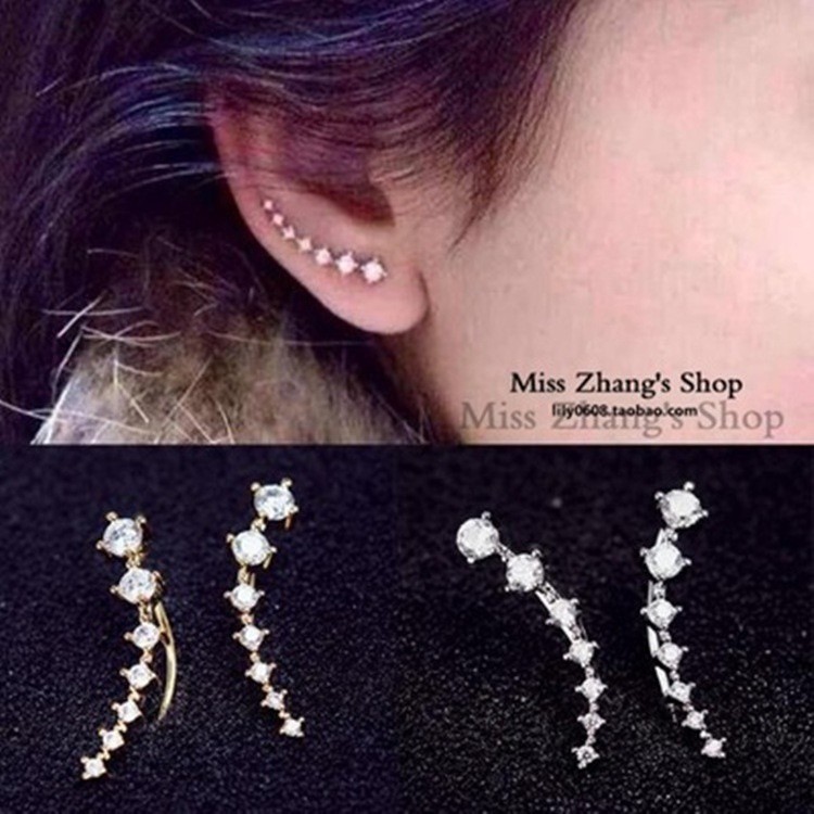 ASIN829 - ANTING WANITA H78/ ANTING BUNGA PANJANG/ ANTING PERMATA WANITA IMPORT/ ANTING STUD