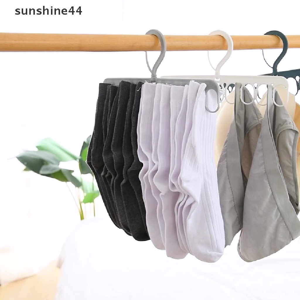 Sunshine Rak Gantung Pengering Kaos Kaki / Pakaian Anti Angin Dengan 9 Lubang