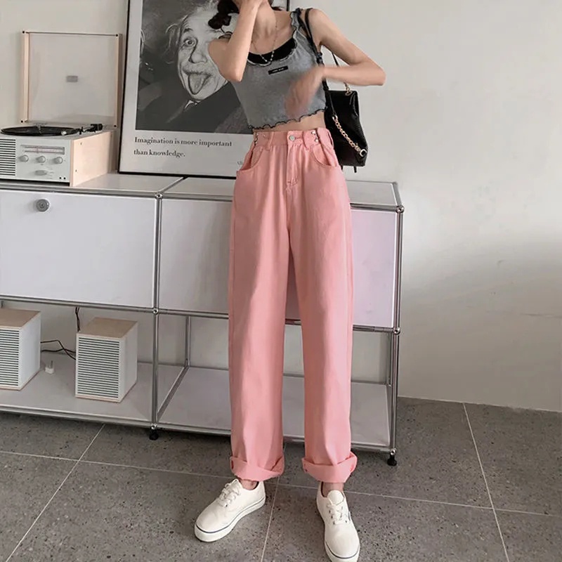 pengait celana jeans--celana jeans high waist--celana boyfriend-celana jeans panjang wanita