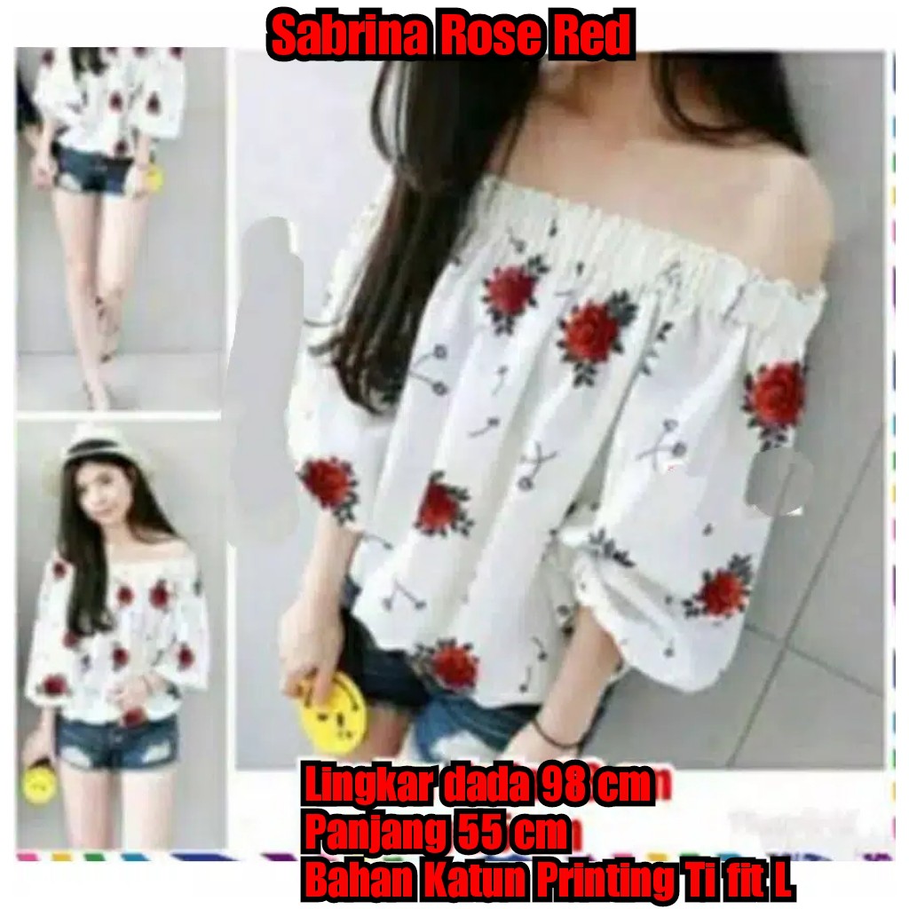 SABRINA ROSE RED / UNGU / TOSCA / BLUE / BLOUSE TERMURAH