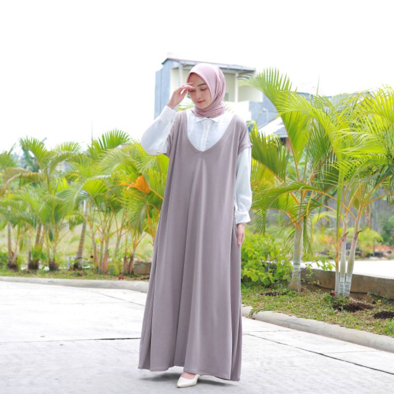 DRESS VIO ROMPI | GAMIS JUMBO SUEDE KNIT IMPORT