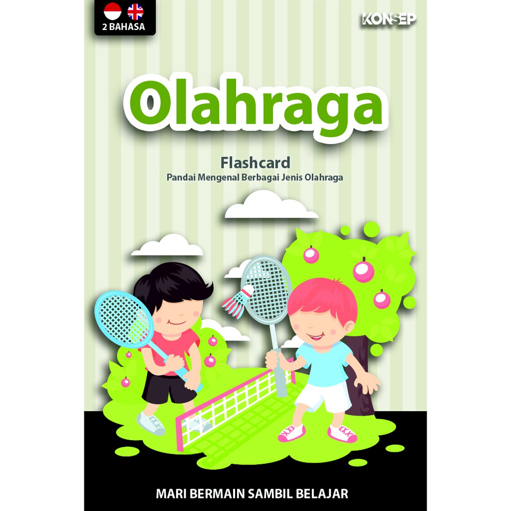 [1KG=10PCS] Konsep Flashcard Olahraga / Flash Card / Mainan Edukasi Kartu Pintar Anak Terlengkap