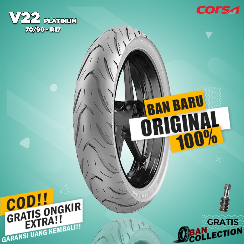 Ban Motor Moped (Motor Bebek) // CORSA V22 70/90 Ring 17 Tubeless ban motor tubles ring 17